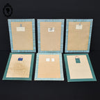 Lot 6 illustrations gravures litho sous verre anciennes XIX e H 18 x 13 cm