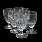Lot 6 verres à digestif bistrot épais blancs à pied anciens