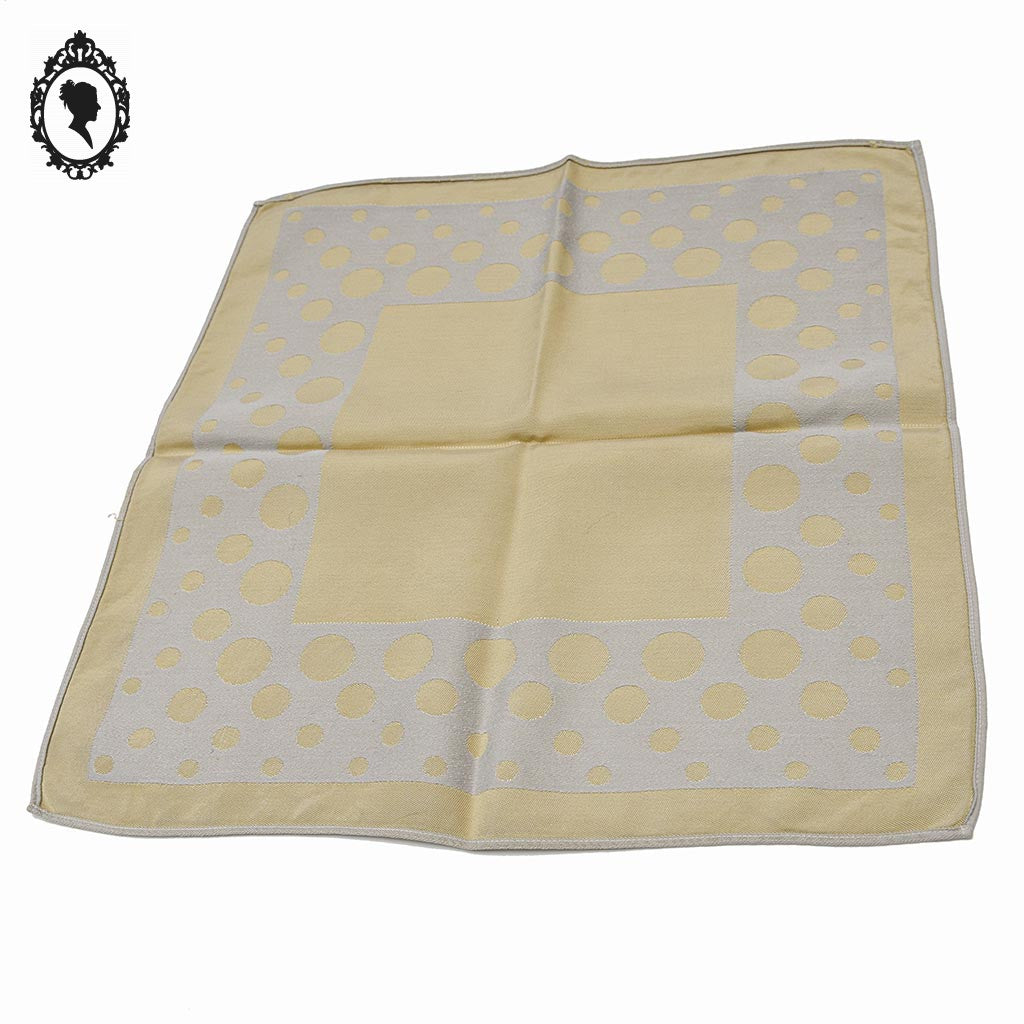 Lot 7 serviettes de table beiges et ronds dorés vintage 40 x 40 cm