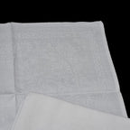 Lot service 12 serviettes de table anciennes damassées blanches monogramme FP