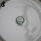 Lot service 9 assiettes à dessert fleuries beige vert U C Limoges vintage