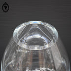 Magnifique vase en cristal épais blanc rond forme œuf handmade vintage