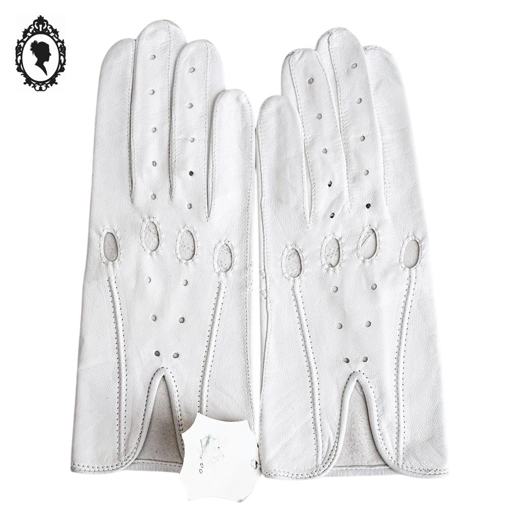 Magnifiques gants femme cuir souple blanc T 7 S vintage et neuf