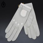 Magnifiques gants femme cuir souple gris clair beige T 7 vintage et neuf