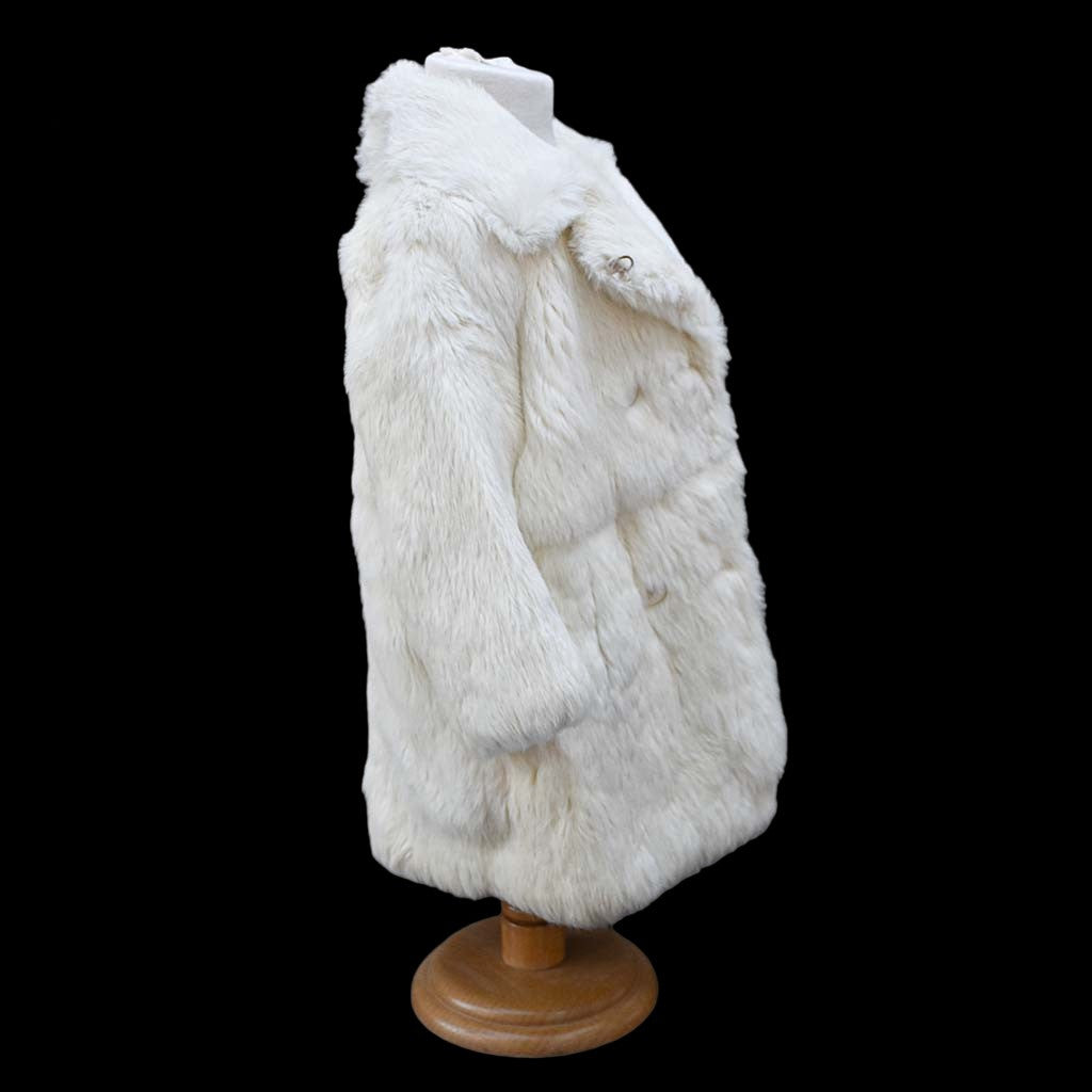 Manteau fourrure en lapin blanc enfant collection vintage ancien