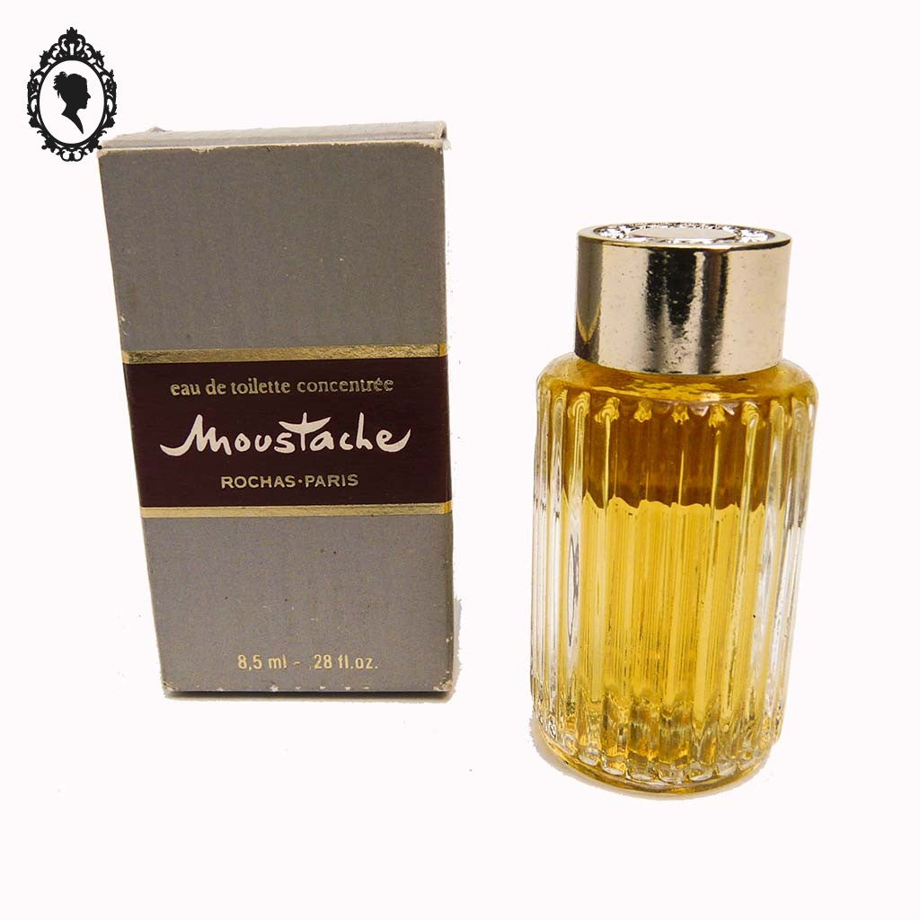 Miniature de parfum Moustache de Rochas Edt concentrée boite grise 8,5 ml Ancienne de collection