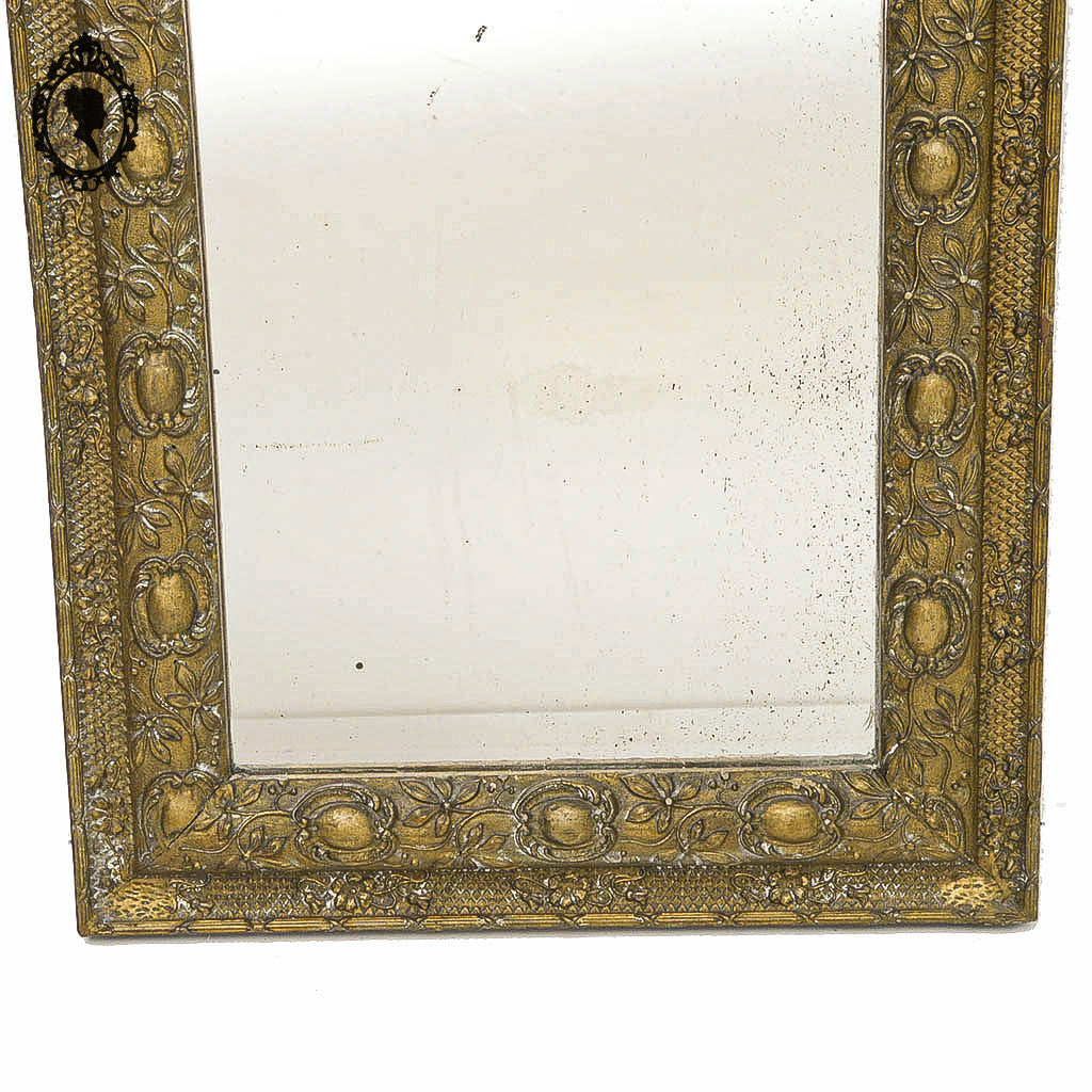 Miroir ancien avec fronton chimère phénix doré style Régence ou Napoléon 3 H 60 cm