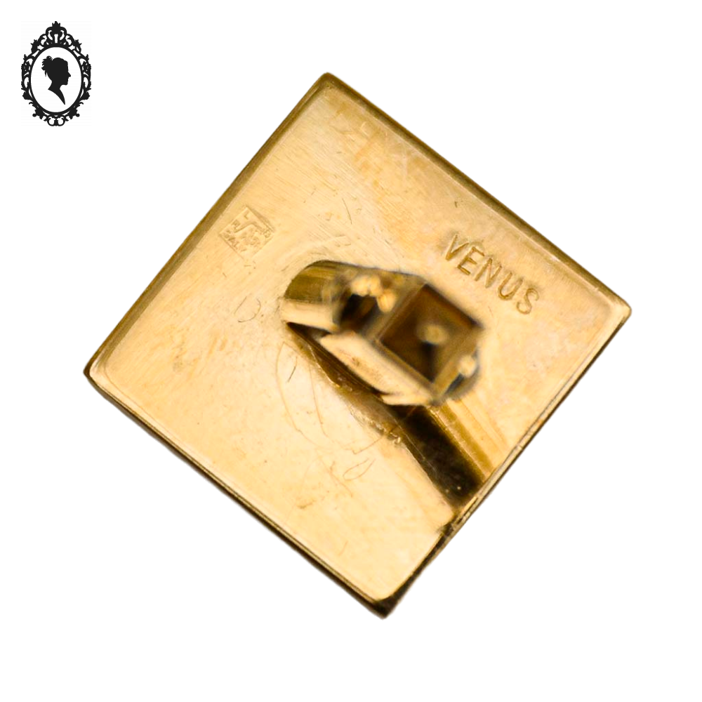 Paire de boutons de manchette Prince doré carré Vénus VINTAGE