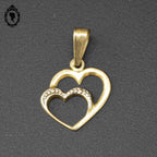 Pendentif en forme de 2 cœurs en or avec poinçon