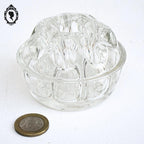 Petit vase pique fleurs Reims rond verre blanc 9 trous vintage