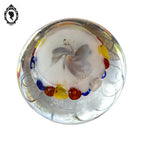 Petite boule sulfure mille fleurs Millefiori presse papier en verre polychrome vintage