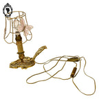 Petite lampe bougeoir à main à poser queue de rat, rat de cave bronze doré vintage
