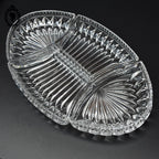 Plateau serviteur métal et 4 compartiments cristal pour apéritif