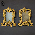 Rare paire de petits cadres pour photo miniature à poser en laiton ancien