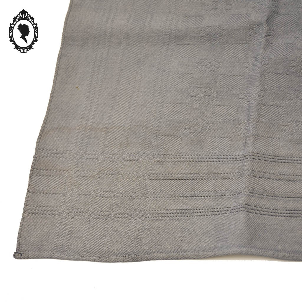 Service 10 serviettes de table anciennes damassées gris anthracite sans monogramme