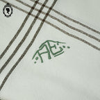 Service 12 serviettes et nappe écossaises vertes jaune lettre monogramme AG AE vintage