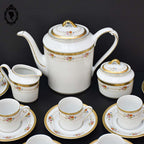 Service à café 8 tasses cafetière pots W Winterling Kirchenlamitz Germany Bavaria fleuri or vintage ancien