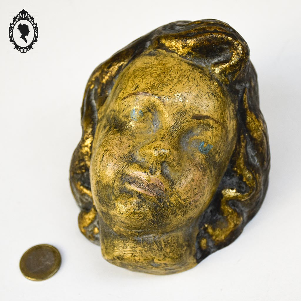 Statue sculpture tête d’ange à accrocher terre cuite Amphora Spain H 14 cm