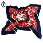 Superbe foulard soie collection La Prévention Routière rare bleu blanc rouge vintage