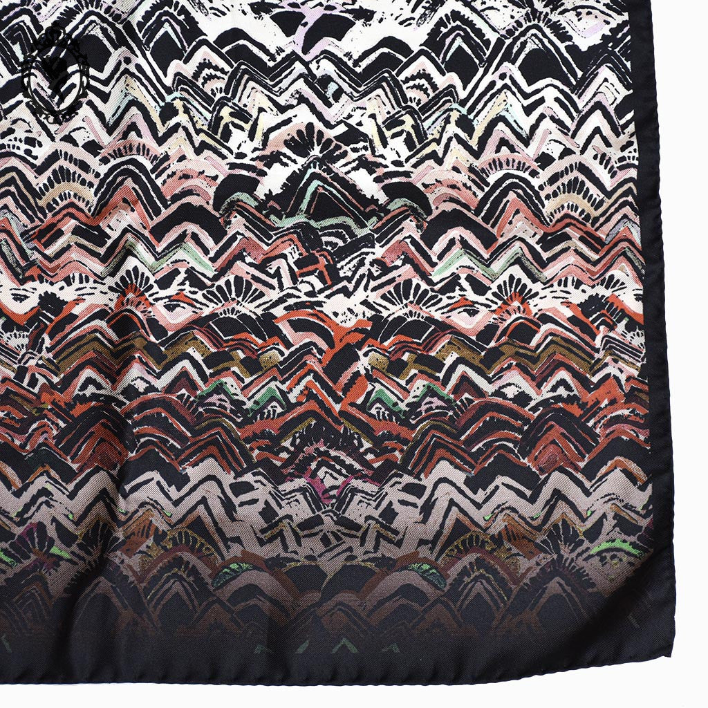 Superbe foulard soie collection Missoni Italie polychrome vintage