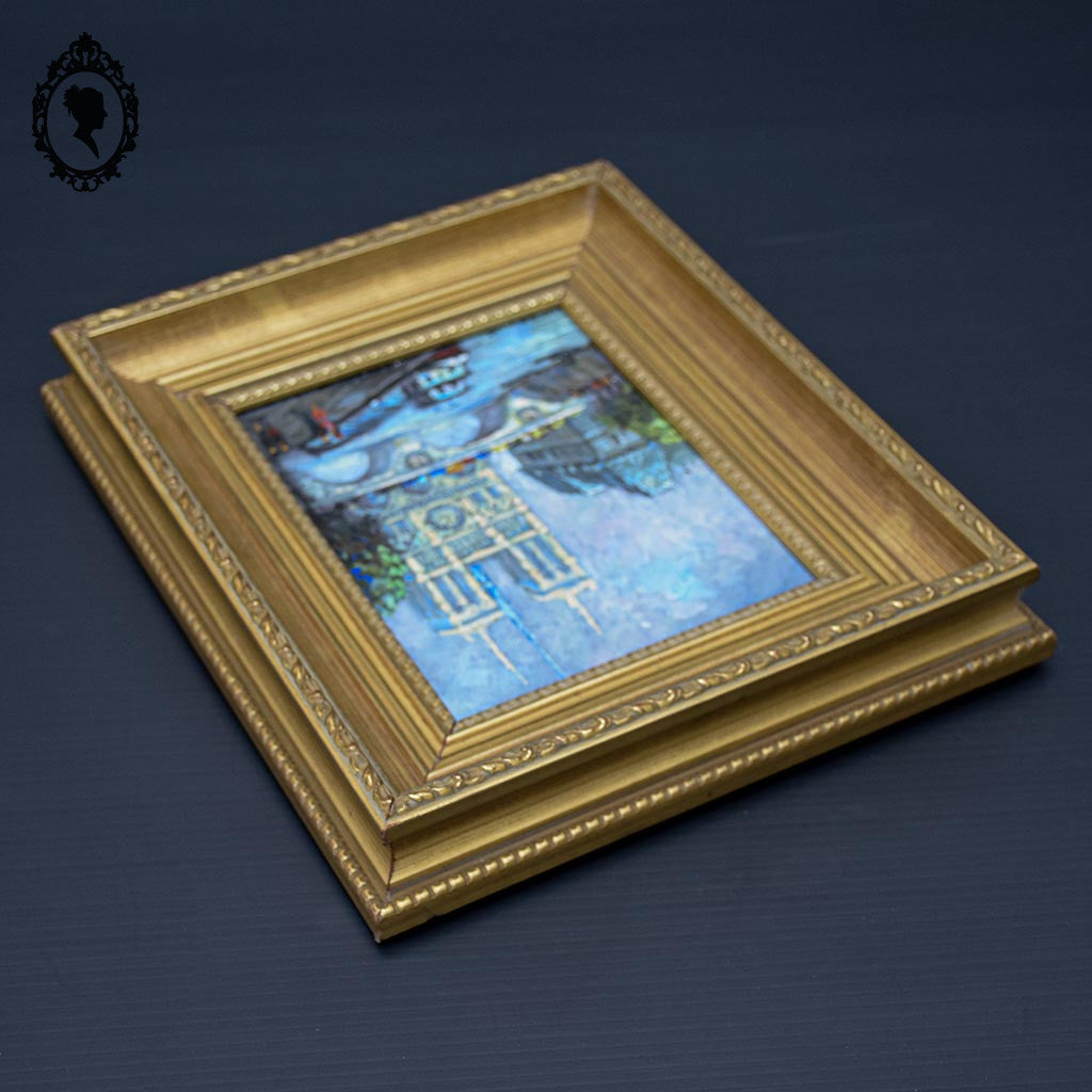 Tableau peinture à l’huile Notre Dame de Paris souvenir Montmartre 1983 18 x 14 cm