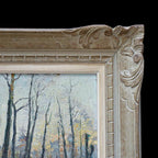 Tableau peinture à l’huile paysage signé Roger Serpantié sur isorel vintage
