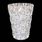 Vase en cristal blanc ciselé H 16 cm vintage