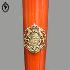 Vase soliflore sur pied anse opaline verre opalescent blanc et orange