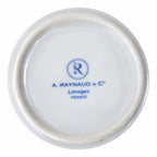 Boîte bonbonnière ronde en porcelaine Raynaud Limoges, fleurs jaunes or