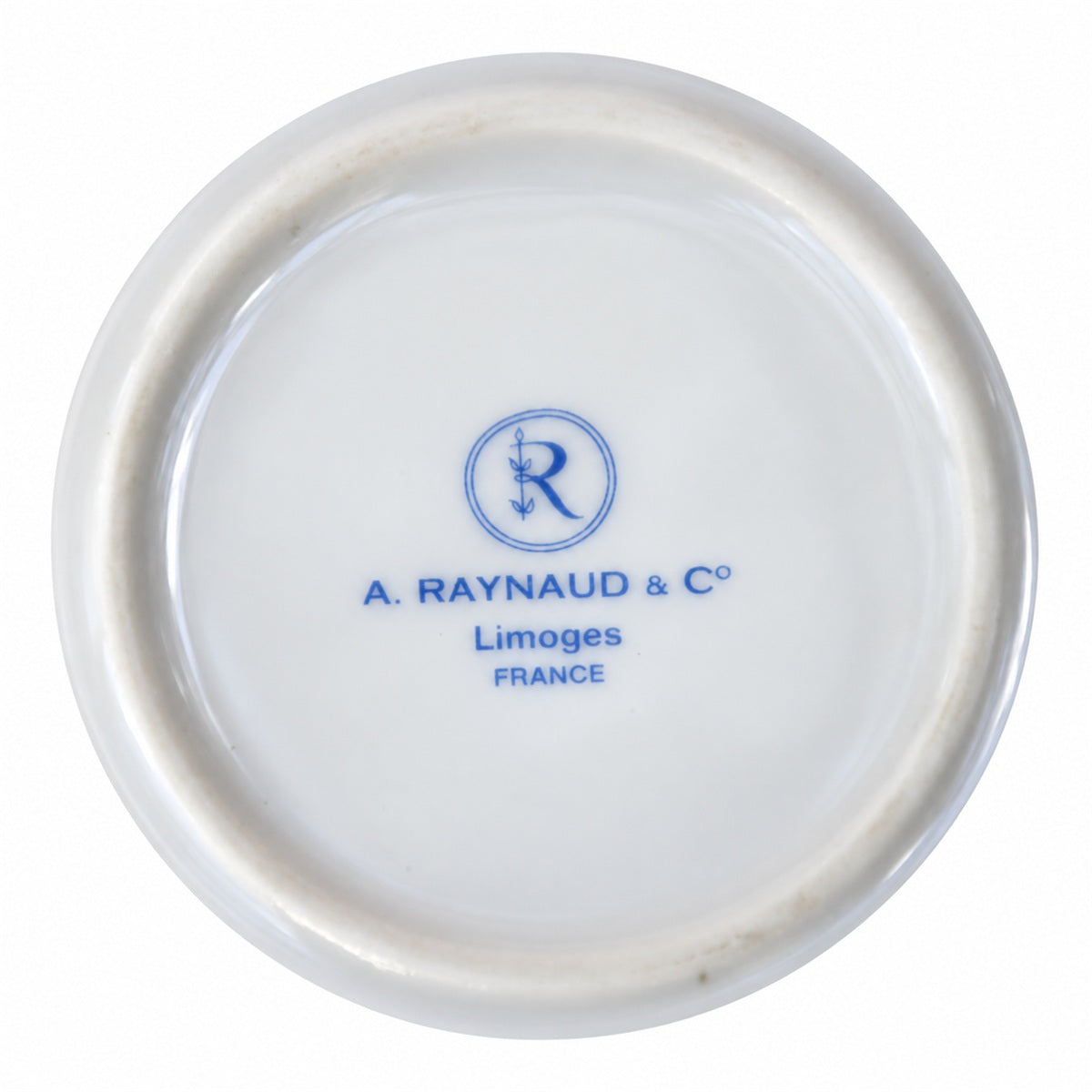 Boîte bonbonnière ronde en porcelaine Raynaud Limoges, fleurs jaunes or