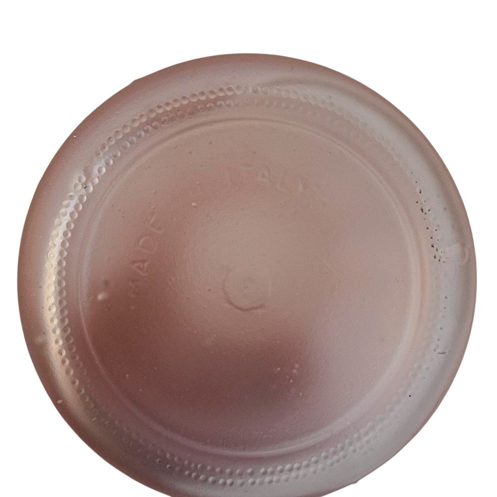 Bougeoir en verre opaque rose pâle – Fabrication italienne vintage 30 cm