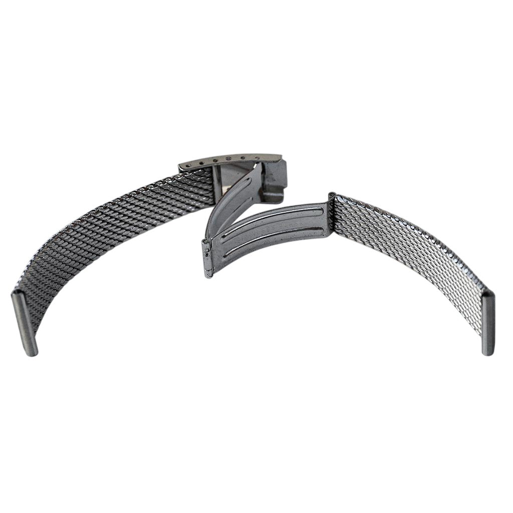 Bracelet de montre maille métallique argenté stainless steel vintage neuf attache 18 mm
