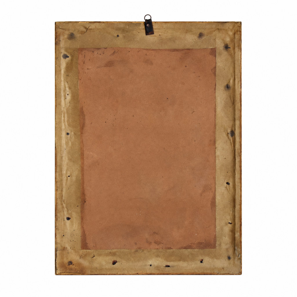Cadre ancien religieux ancien doré – Sacré-Cœur de Jésus « Venez à moi » 26 x 36 cm