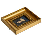 Petit cadre doré à la feuille d’or – Portrait de femme – 15,2 × 13,2 cm