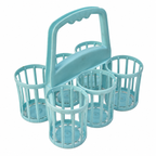 Porte-bouteilles vintage en plastique bleu turquoise — 6 compartiments