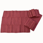 Service de table ancien damassé terracotta – Nappe et 10 serviettes monogrammes BG coton et lin