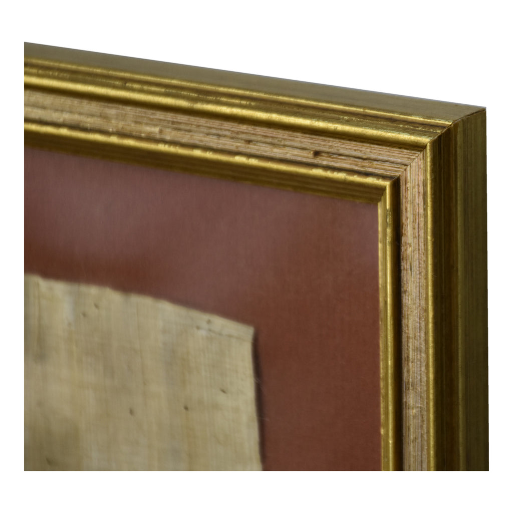 Tableau sur papyrus à décor égyptien, encadré doré