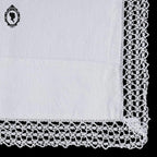 3 taies d’oreiller blanches pourtour dentelle crochet 63 x 60 anciennes