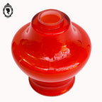 Abat jour tulipe globe rond en verre opaline rouge vintage année 70