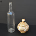 Ancienne bonbonnière boite à bijoux rose saumon or en opaline avec feuilles d’acanthe