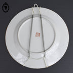 Assiette porcelaine chinoise murale époque XX ème doré rose collection signée