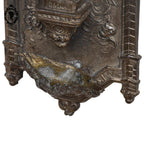 Bénitier en métal régule gris vierge Marie Lourdes vintage ancien