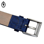 Bracelet de montre bleu femme cuir croco 12 mm ML Genuine leather vintage neuf