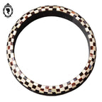 Bracelet jonc damier nacre marron beige vintage
