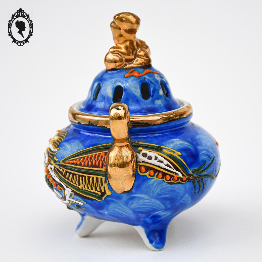 Brûle parfum Satsuma bleu porcelaine collection vintage