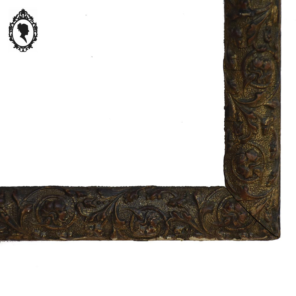 Cadre ancien rectangulaire 25 x 19 cm bois sculpté vide feuillure 21,4 x 16 cm