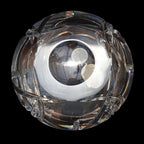 Cendrier Bohemia crystal blanc épais rond ciselé vintage