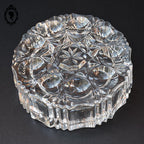 Cendrier en cristal blanc épais rond vintage