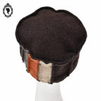 Chapeau femme laine marron foncé fleur NEUF Taille S 54 cm