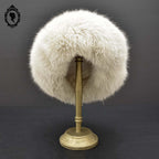 Chapeau toque véritable fourrure blanche pour femme vintage T 60 61